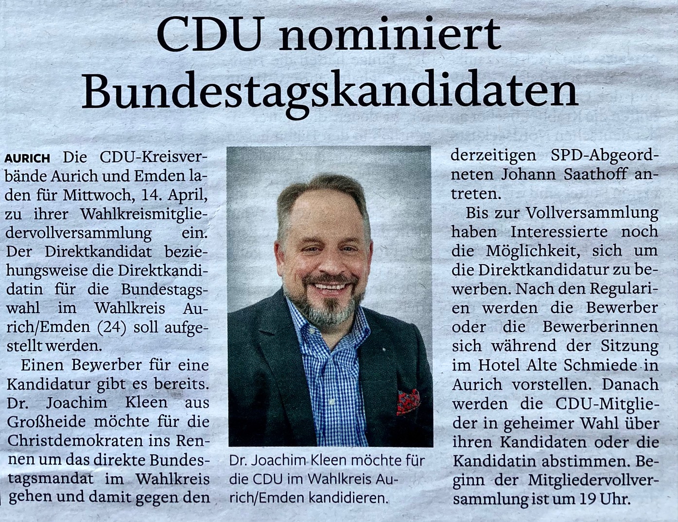 CDU nominiert Bundestagskandidaten 